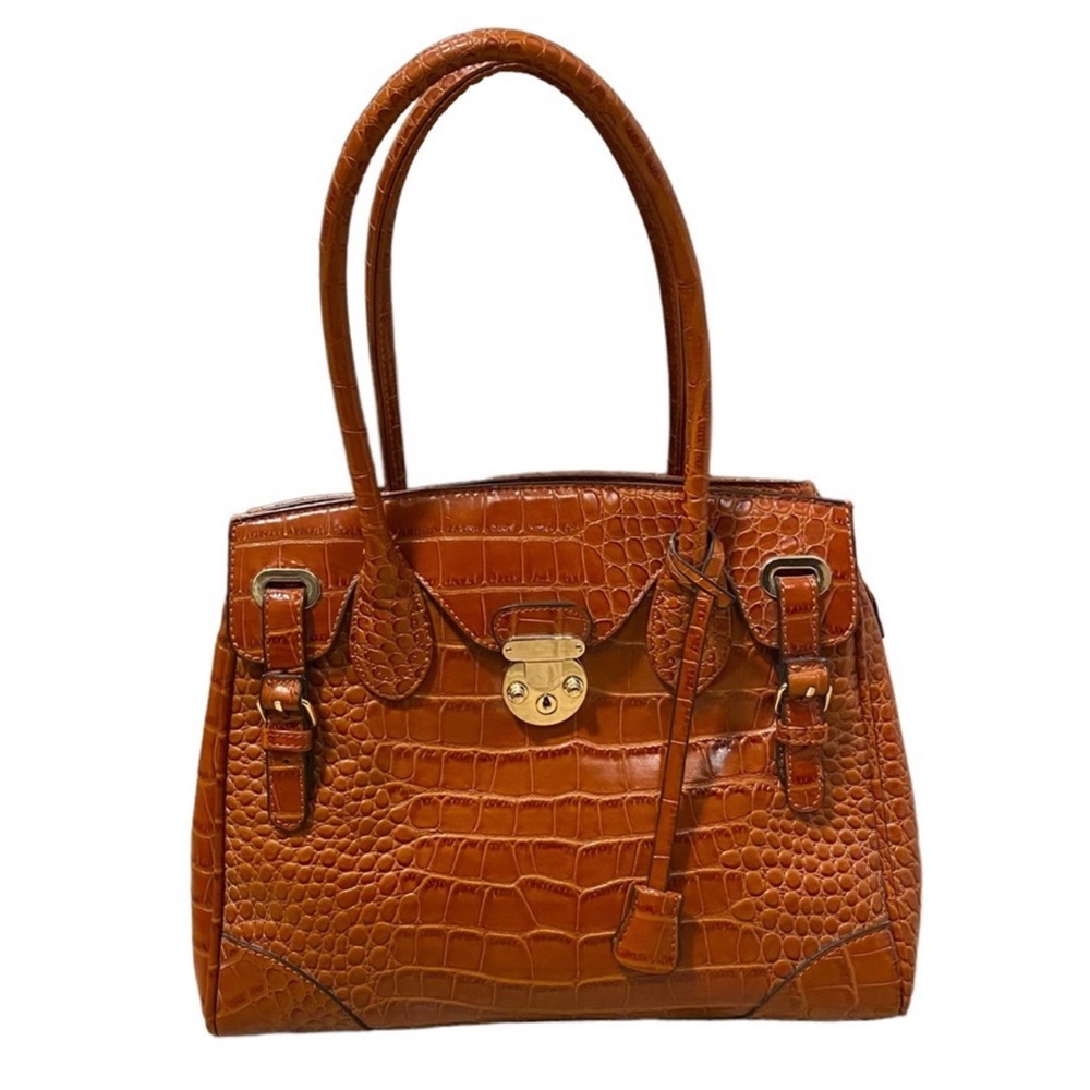 David Jones - Burnt Orange Croc Pattern Bag